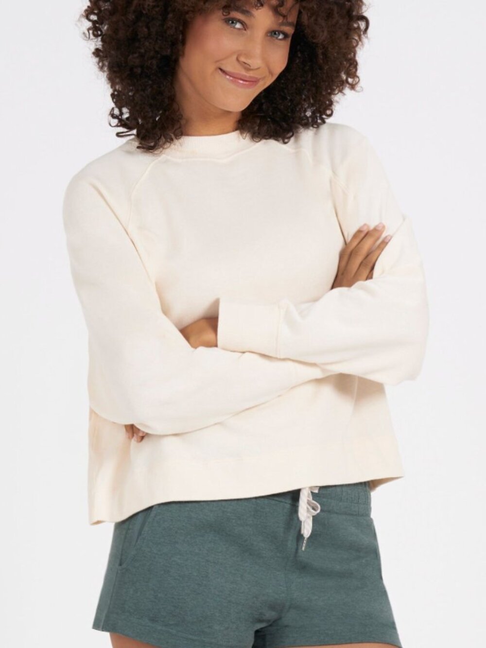 Vuori Sunnyside Crewneck in Natural 100% Cotton- Size Medium